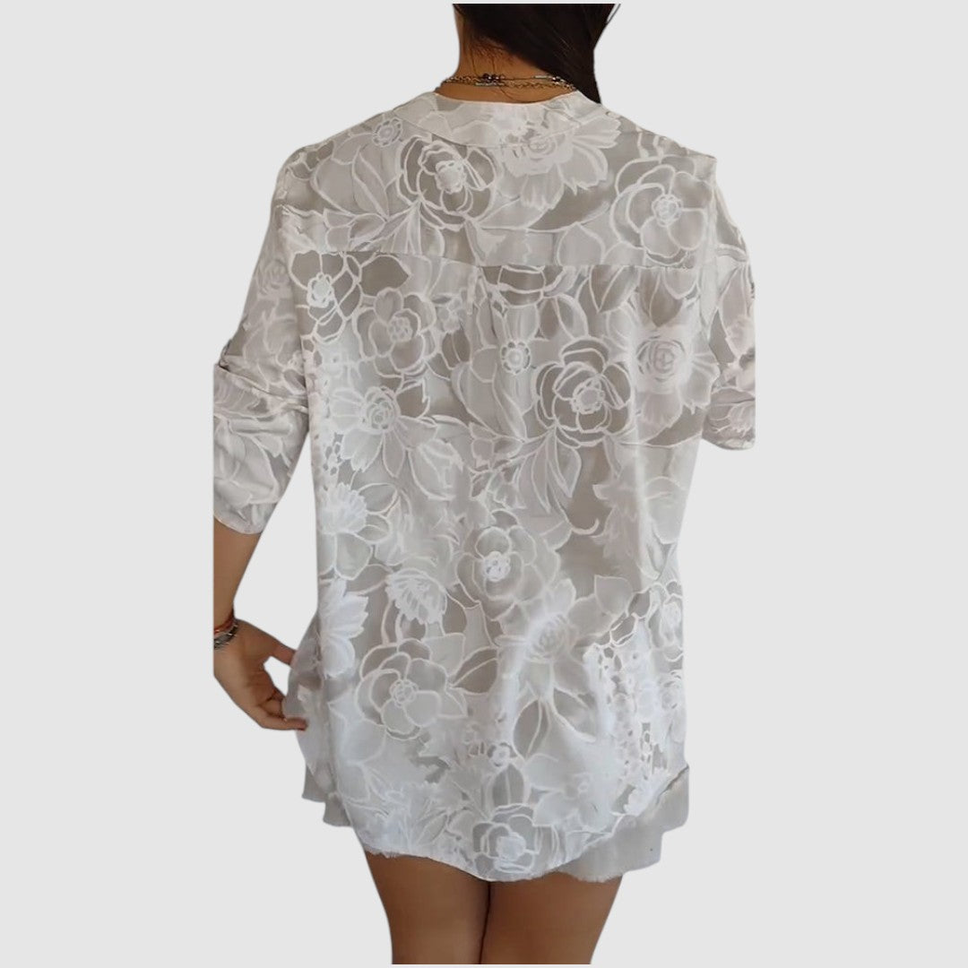 Jasmína - Halenka s květinovým potiskem