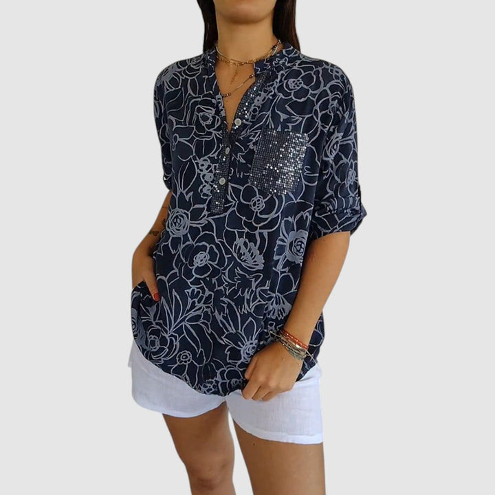 Jasmína - Halenka s květinovým potiskem