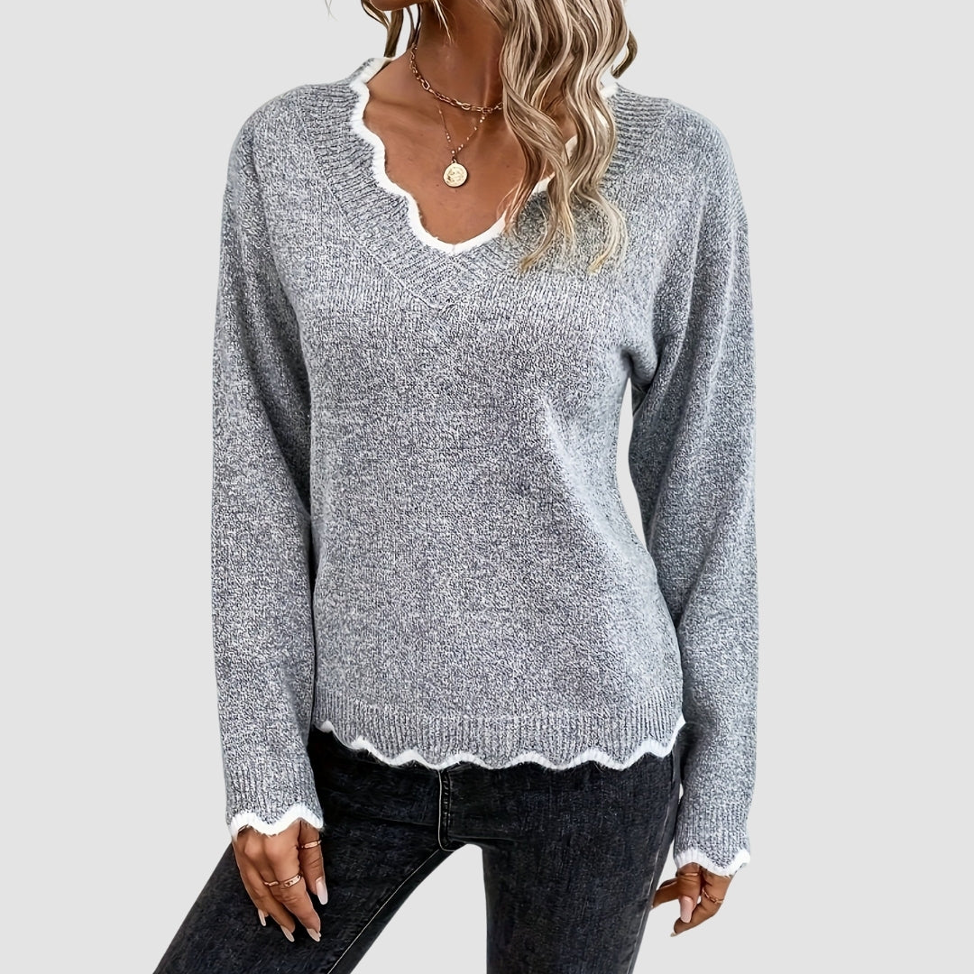 Kristýna – Pletený svetr s výstřihem