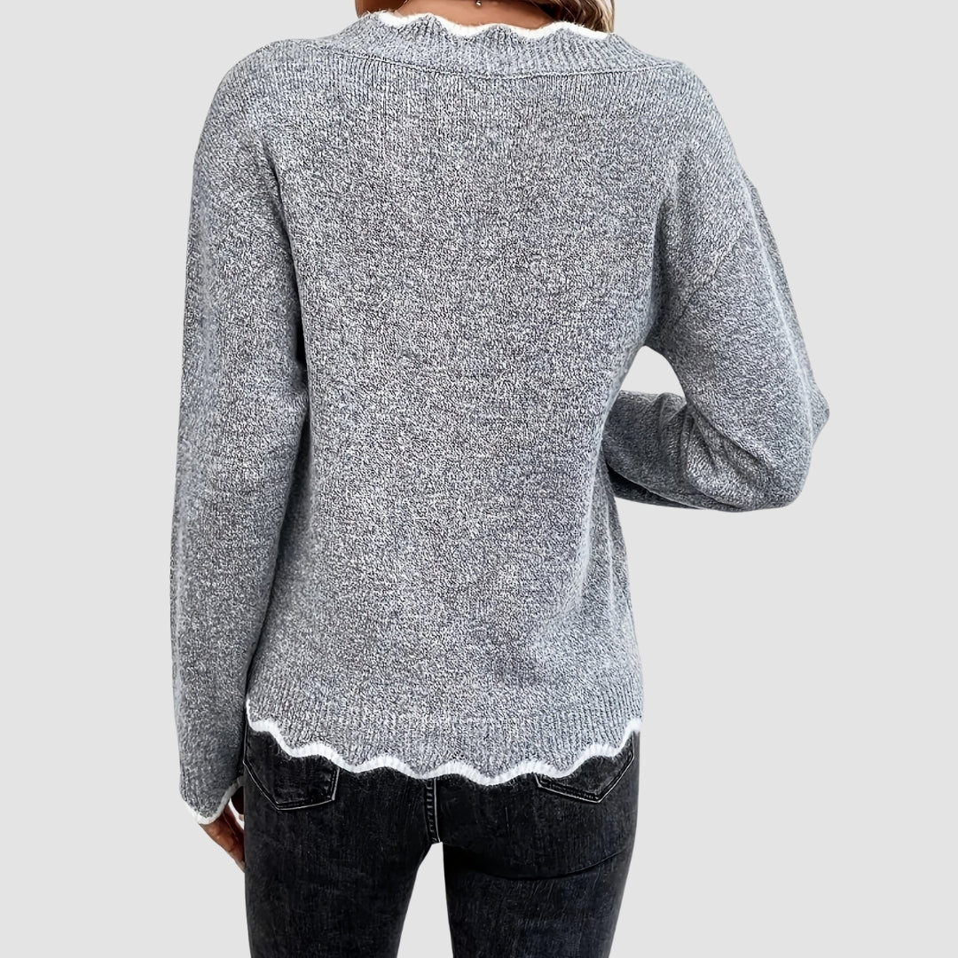 Kristýna – Pletený svetr s výstřihem