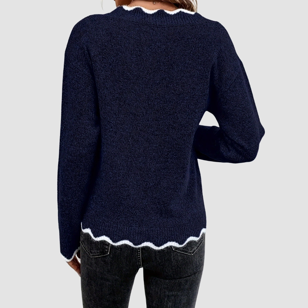 Kristýna – Pletený svetr s výstřihem