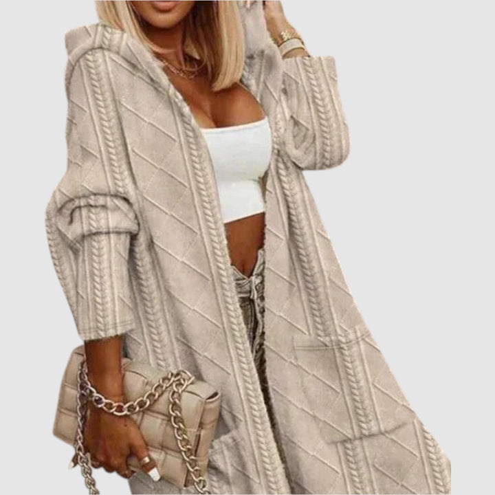 Lucie - Dlouhý kardigan s kapucí