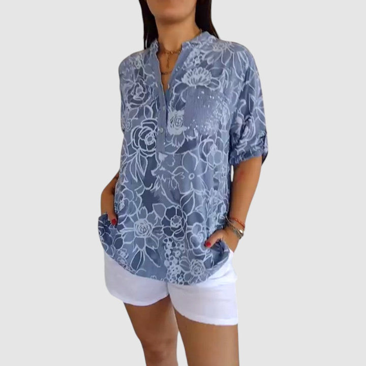 Jasmína - Halenka s květinovým potiskem