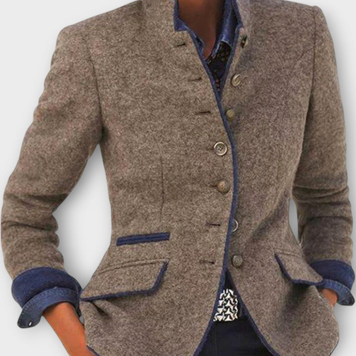 Sophia Elegantní Dlouhý Rukáv Kabát