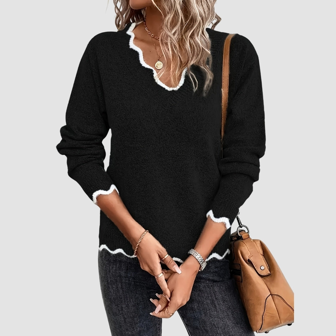 Kristýna – Pletený svetr s výstřihem