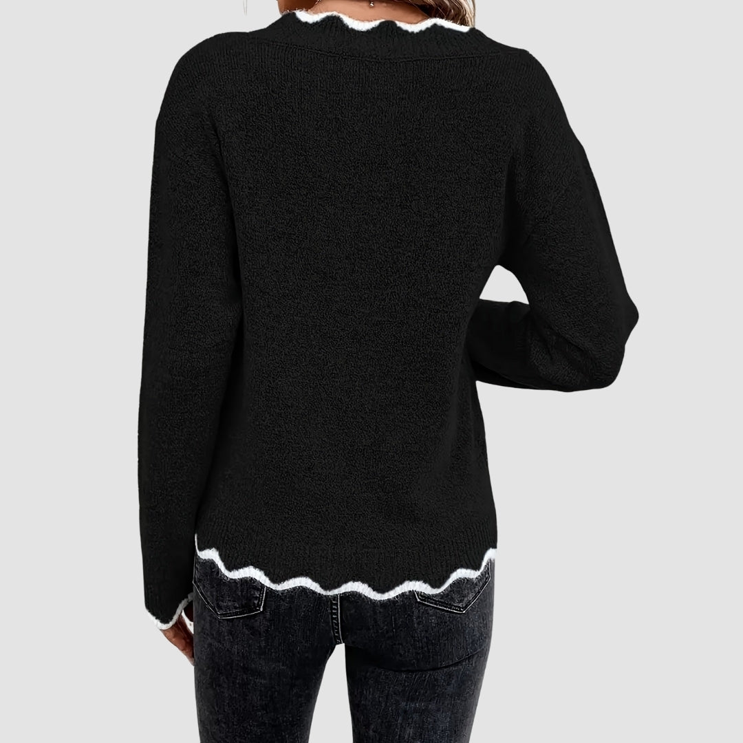 Kristýna – Pletený svetr s výstřihem