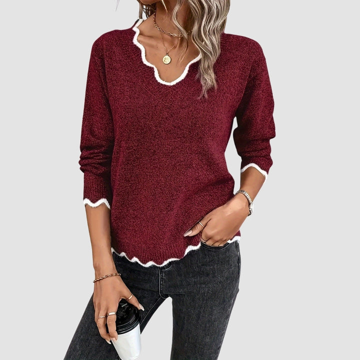 Kristýna – Pletený svetr s výstřihem