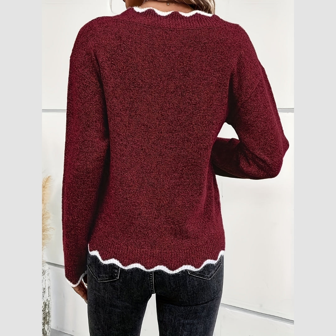 Kristýna – Pletený svetr s výstřihem