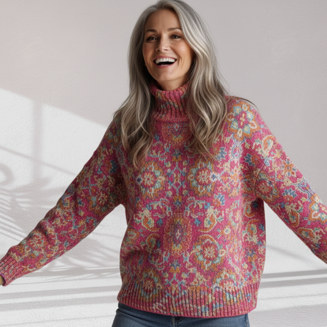 Tereza - Květinový pletený rolák