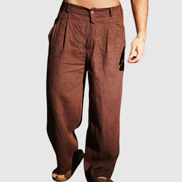 Libuše – Lněné kalhoty se širokými nohavicemi