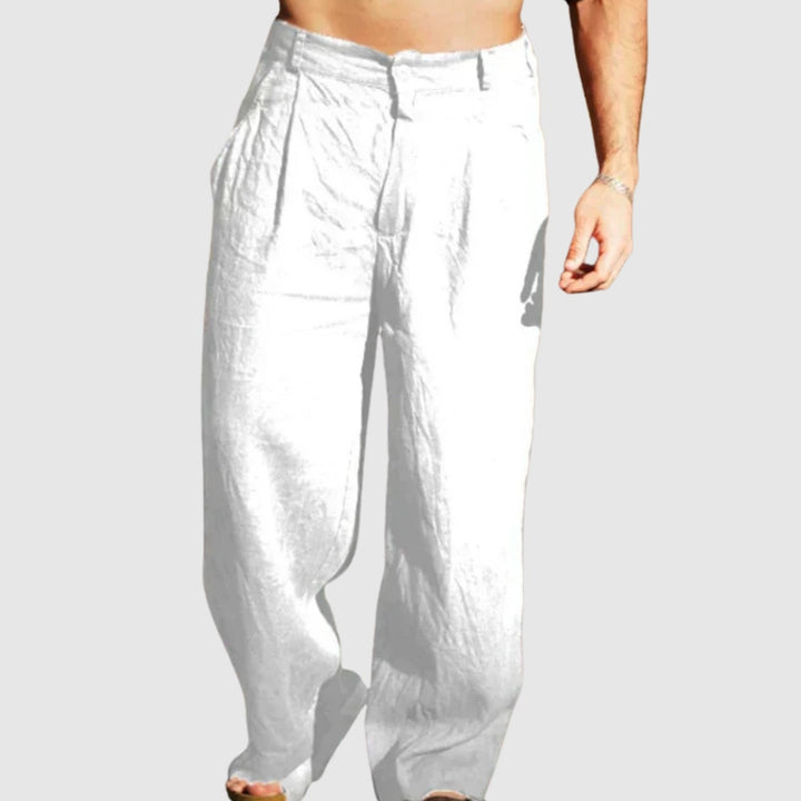 Libuše – Lněné kalhoty se širokými nohavicemi