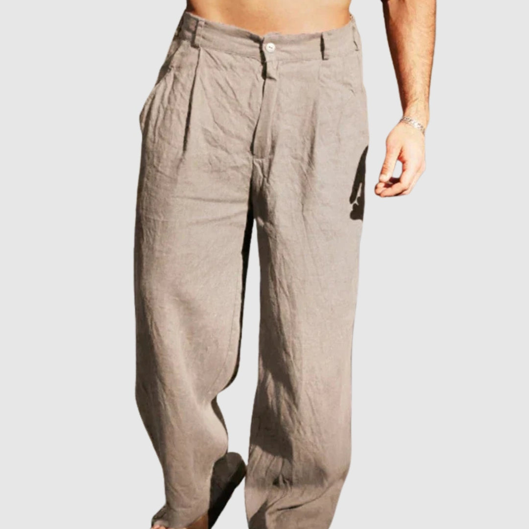 Libuše – Lněné kalhoty se širokými nohavicemi