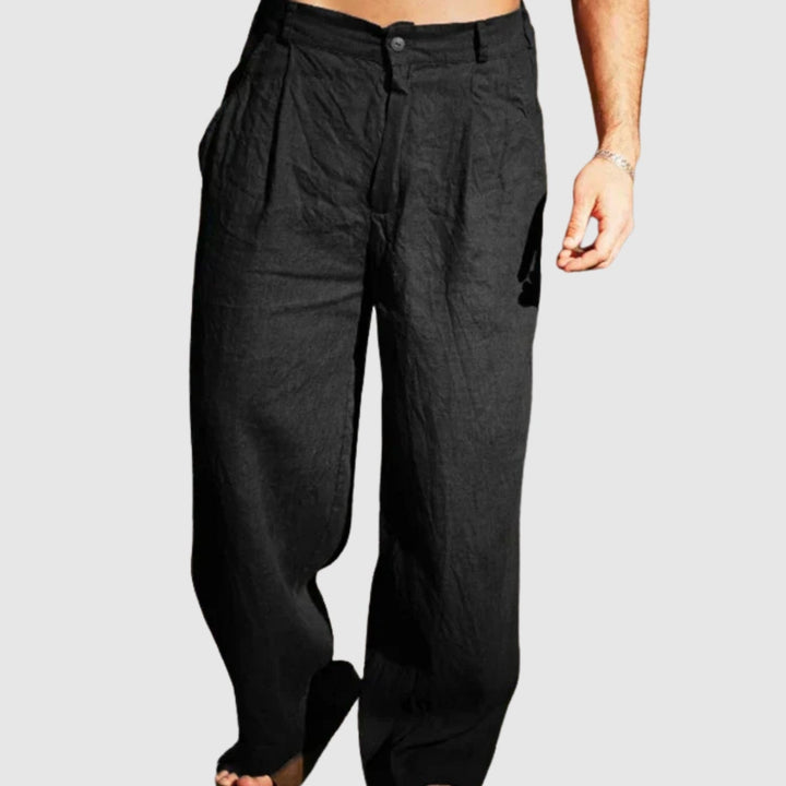 Libuše – Lněné kalhoty se širokými nohavicemi