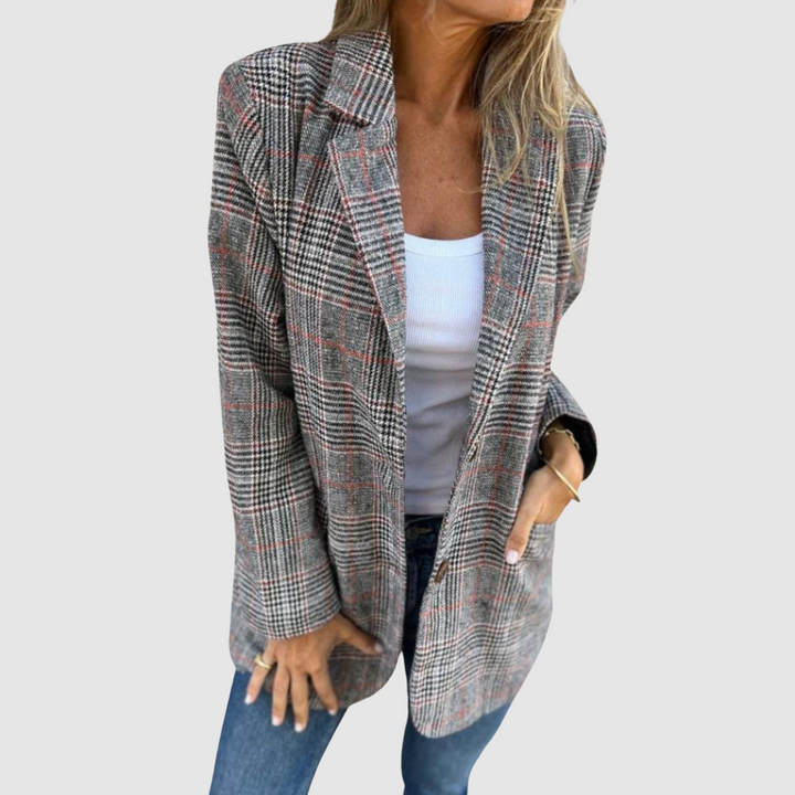 Marie - Elegantní sako s Kostkovaným Vzorem