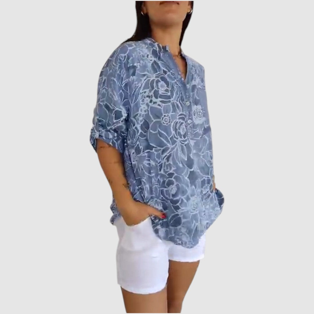 Jasmína - Halenka s květinovým potiskem