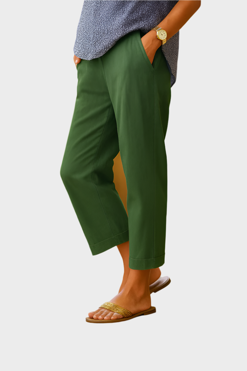 Letní kalhoty z lnu a bavlny