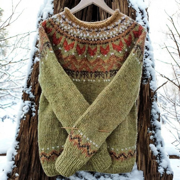 Velvo | Elegantní vintage svetr s kulatým výstřihem