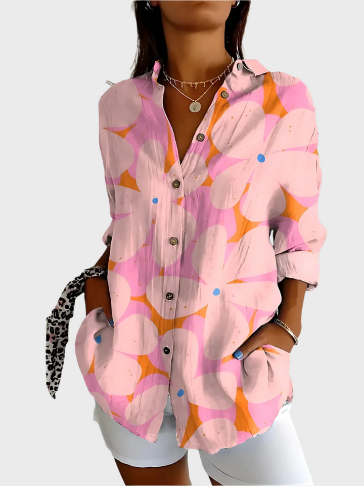 Bavlněná blůza s květinovým vzorem