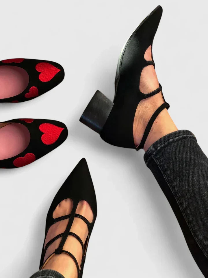 Irena – Lodičky s Popruhy a Silným Podpatkem