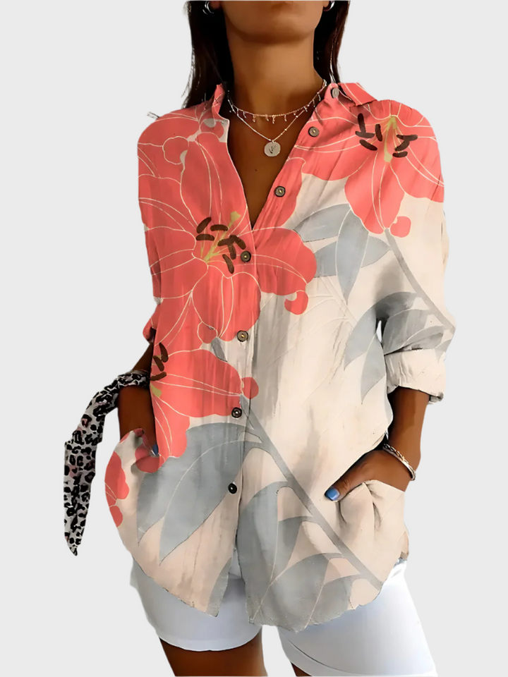 Bavlněná blůza s květinovým vzorem