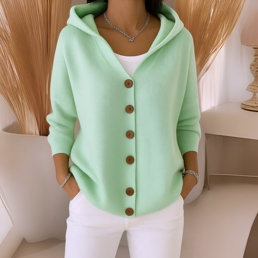 Sophie | Dámská kardigan s kapucí a knoflíky