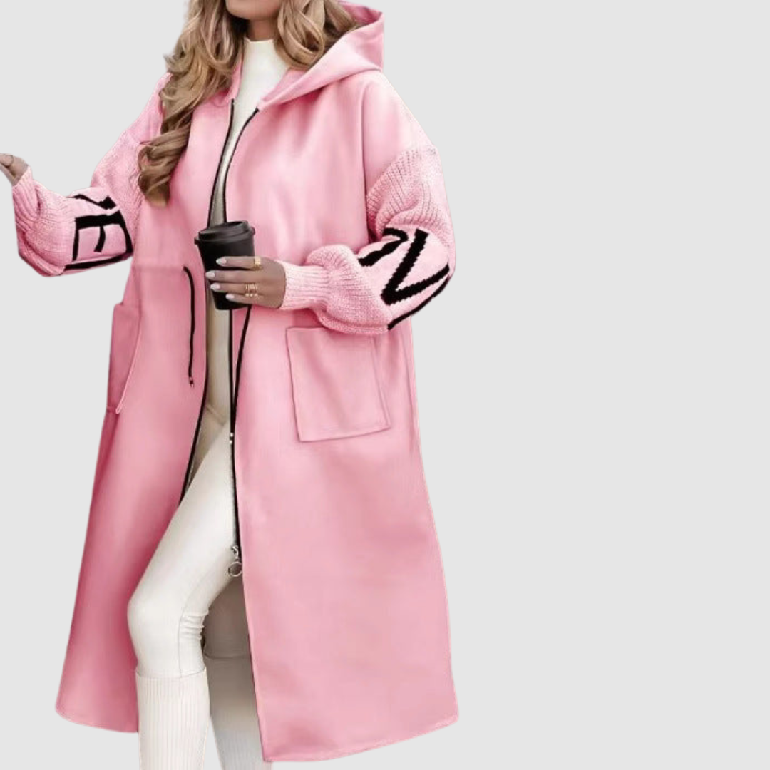 Lucie - Elegantní Kabát s Kapucí