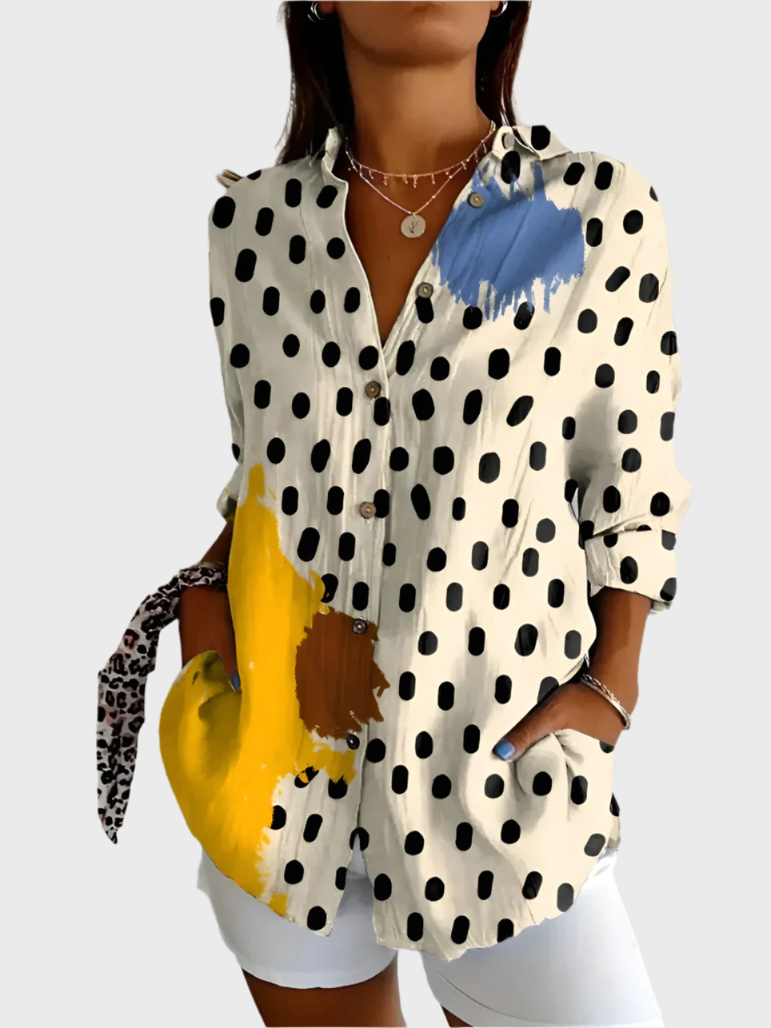 Bavlněná blůza s květinovým vzorem