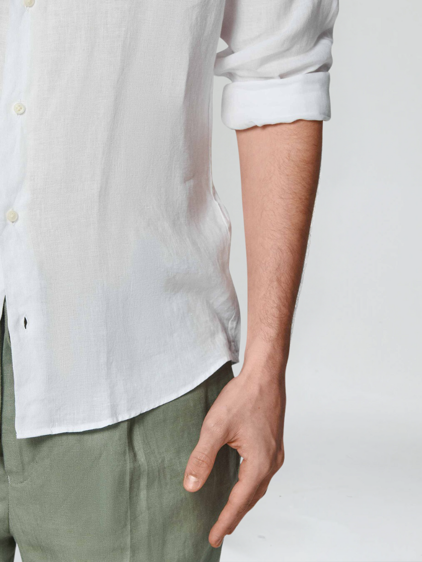 Esenciální Lněná Košile - Bílá