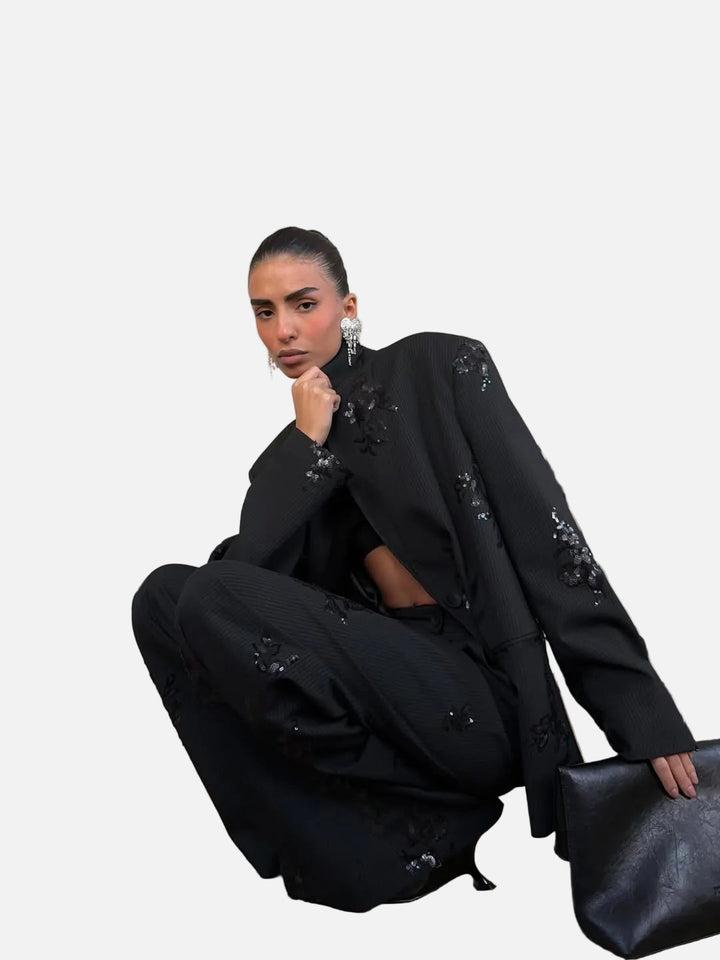 Aurora Sequin – Dámský komplet saka a kalhot