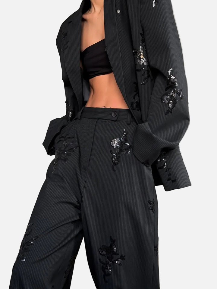 Aurora Sequin – Dámský komplet saka a kalhot