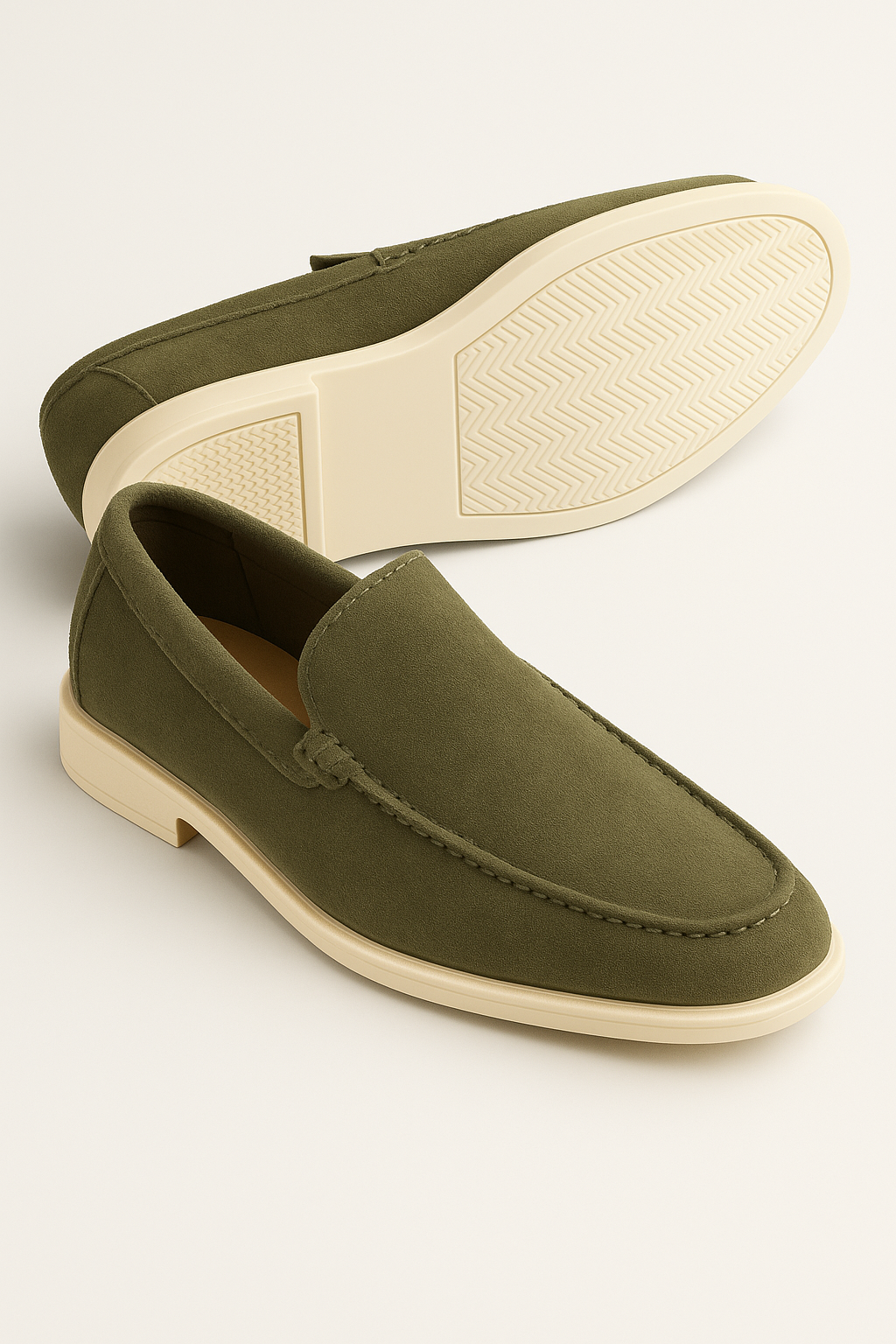 Pohodlné pánské loafers – Olivově zelené