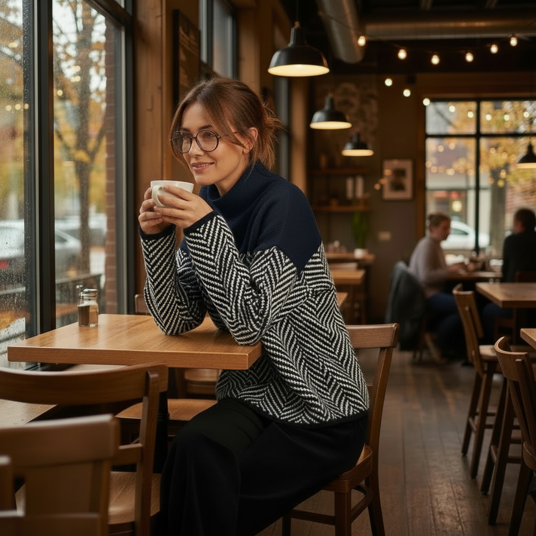 Tereza – Pletená blůza s vzorem