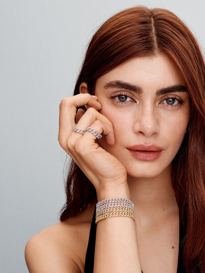 Kubánský náramek vyrobený z moissanitu