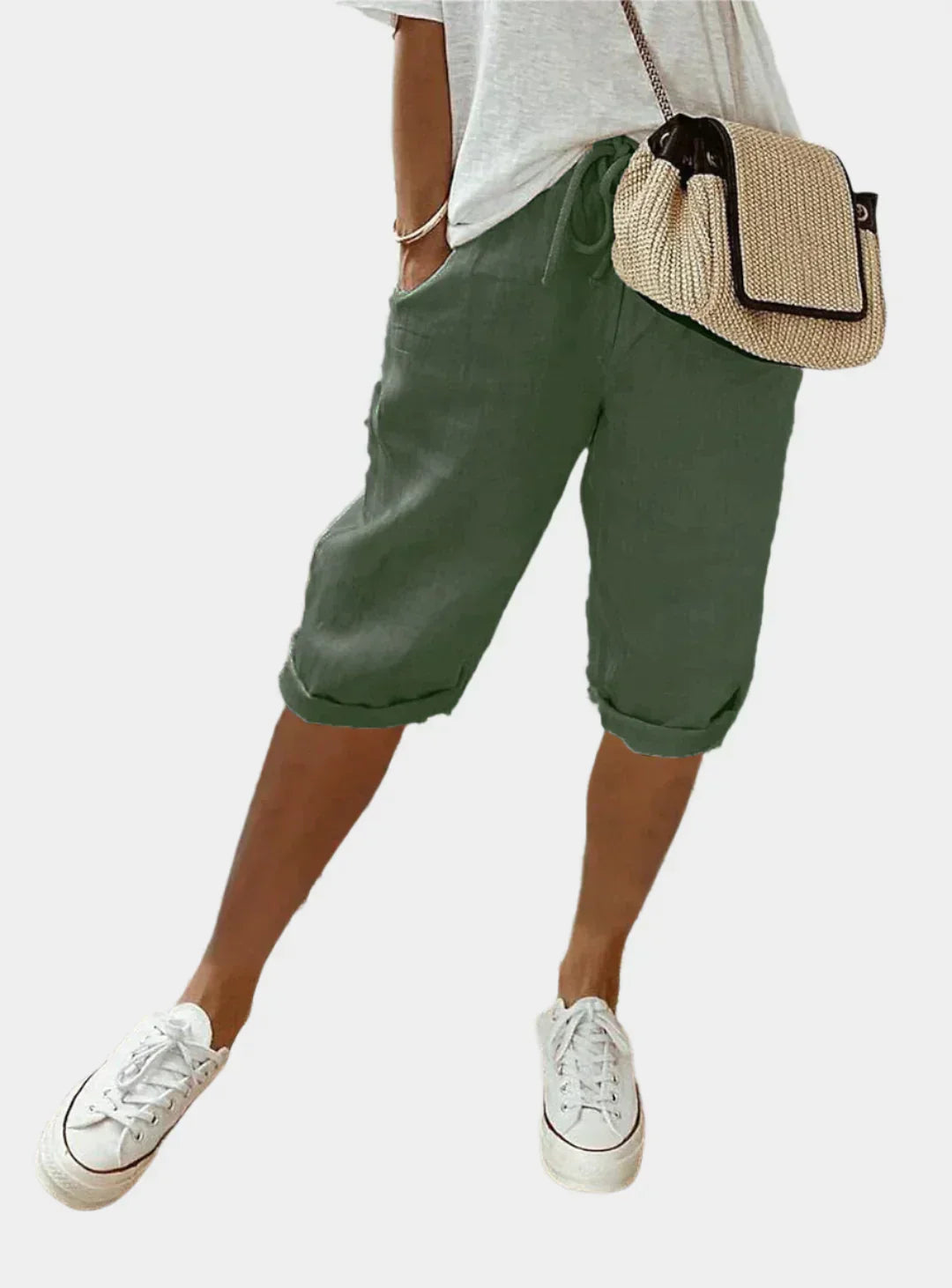 Elegantní dámské lněné kalhoty