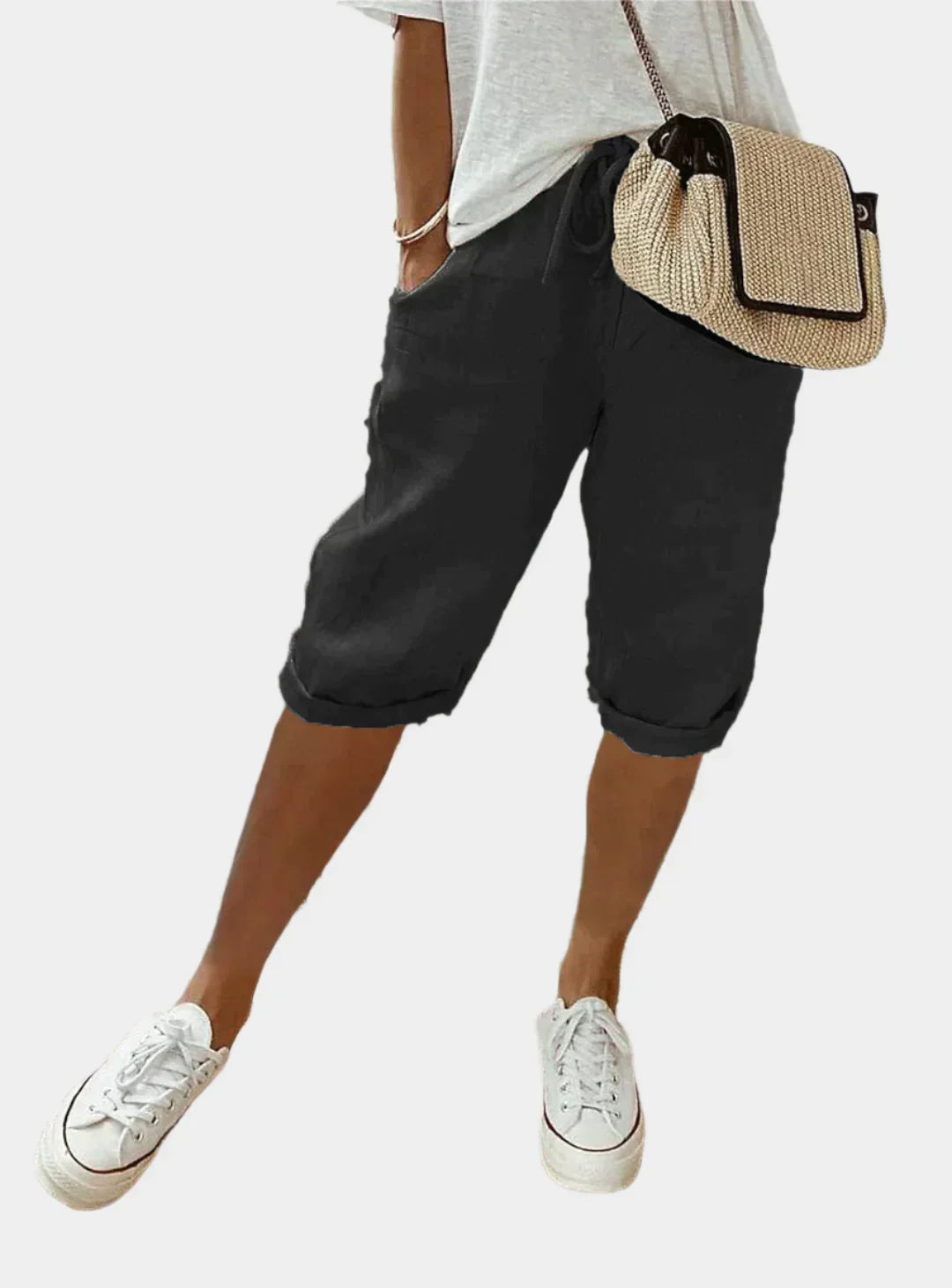 Elegantní dámské lněné kalhoty