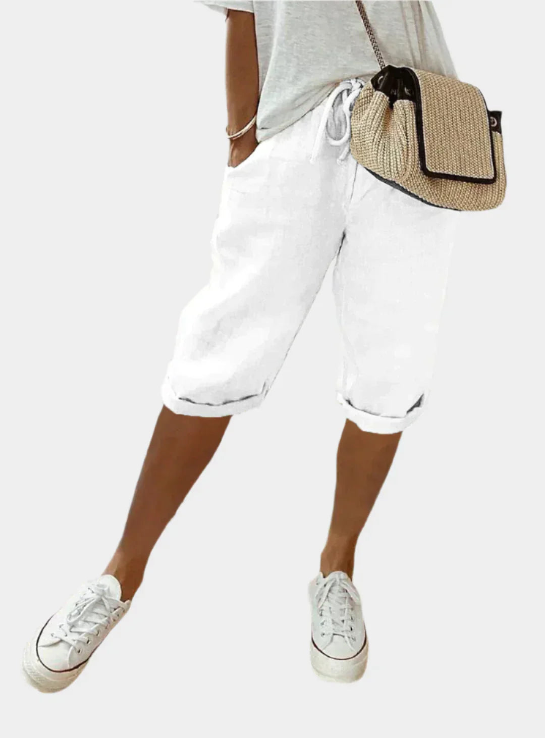 Elegantní dámské lněné kalhoty