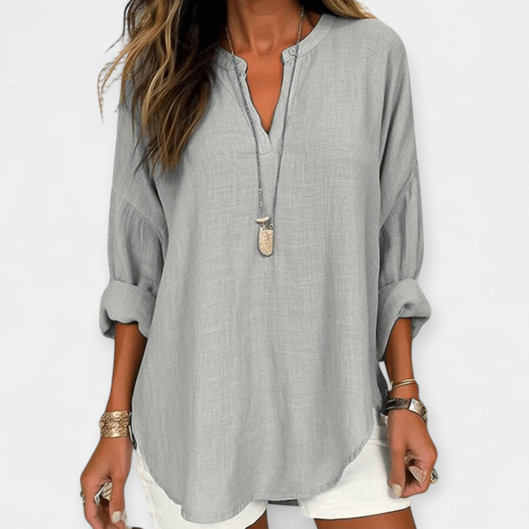 Lněná plážová blůza