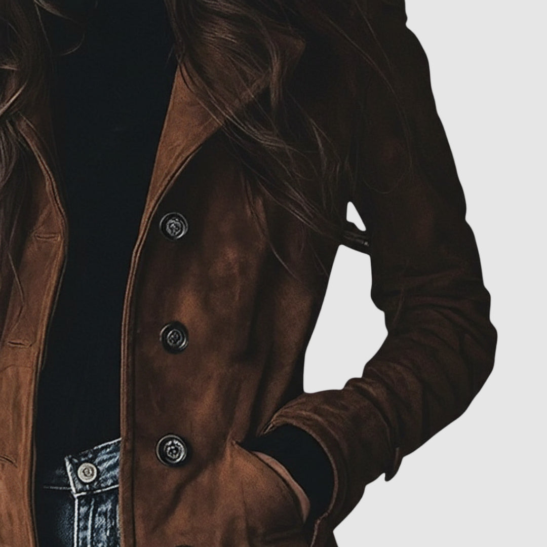 Anna – Široký semišový kabát 