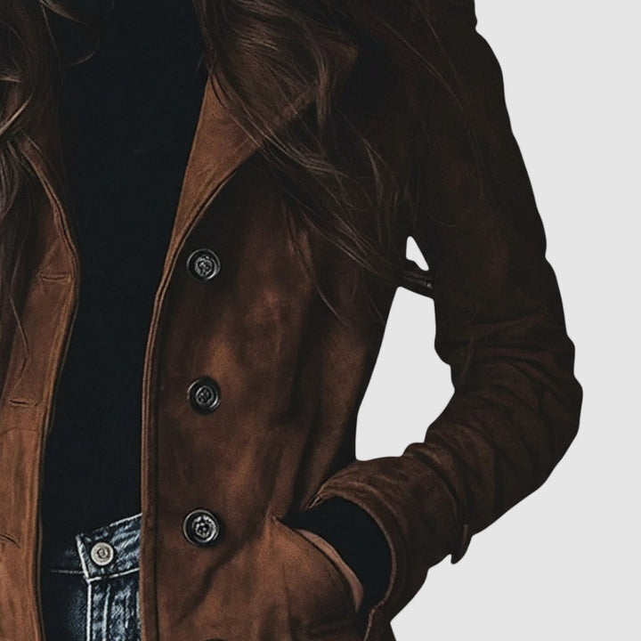 Anna – Široký semišový kabát 