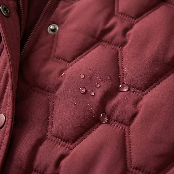 Petra - Dlouhý péřový kabát s kapucí