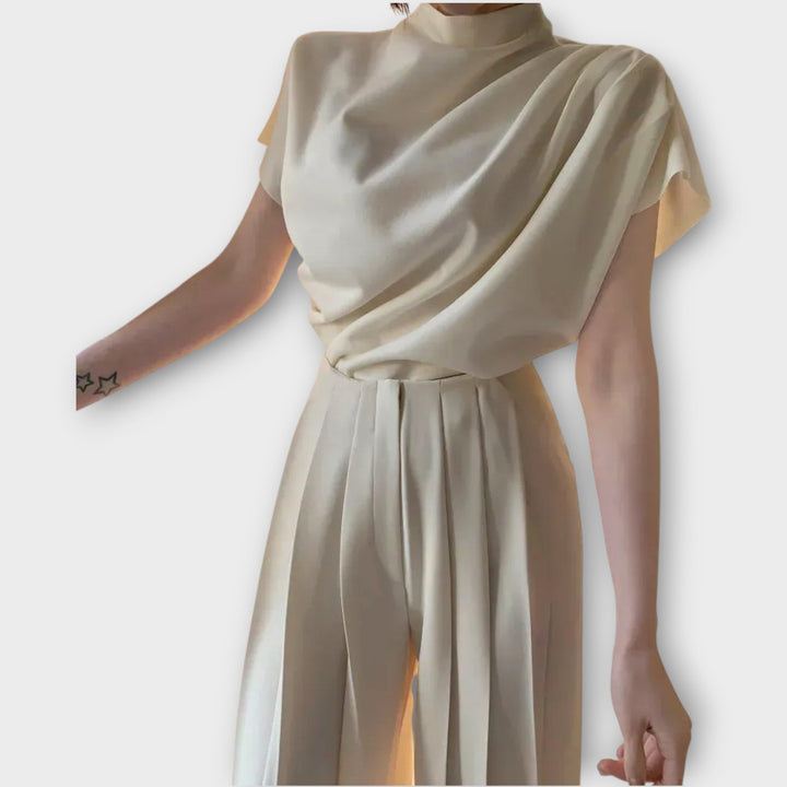 Dámské vysoké plisované kalhoty