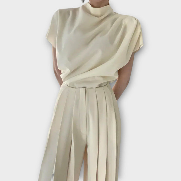 Dámské vysoké plisované kalhoty